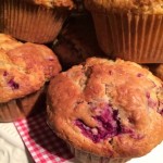 a picture of raspberry muffins