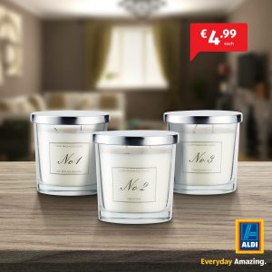 A photo of an Aldi Advertisement for candles